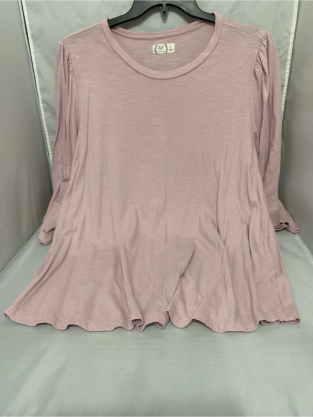 Maurices Dusty Mauve 3/4 Sleeve Swing Tunic